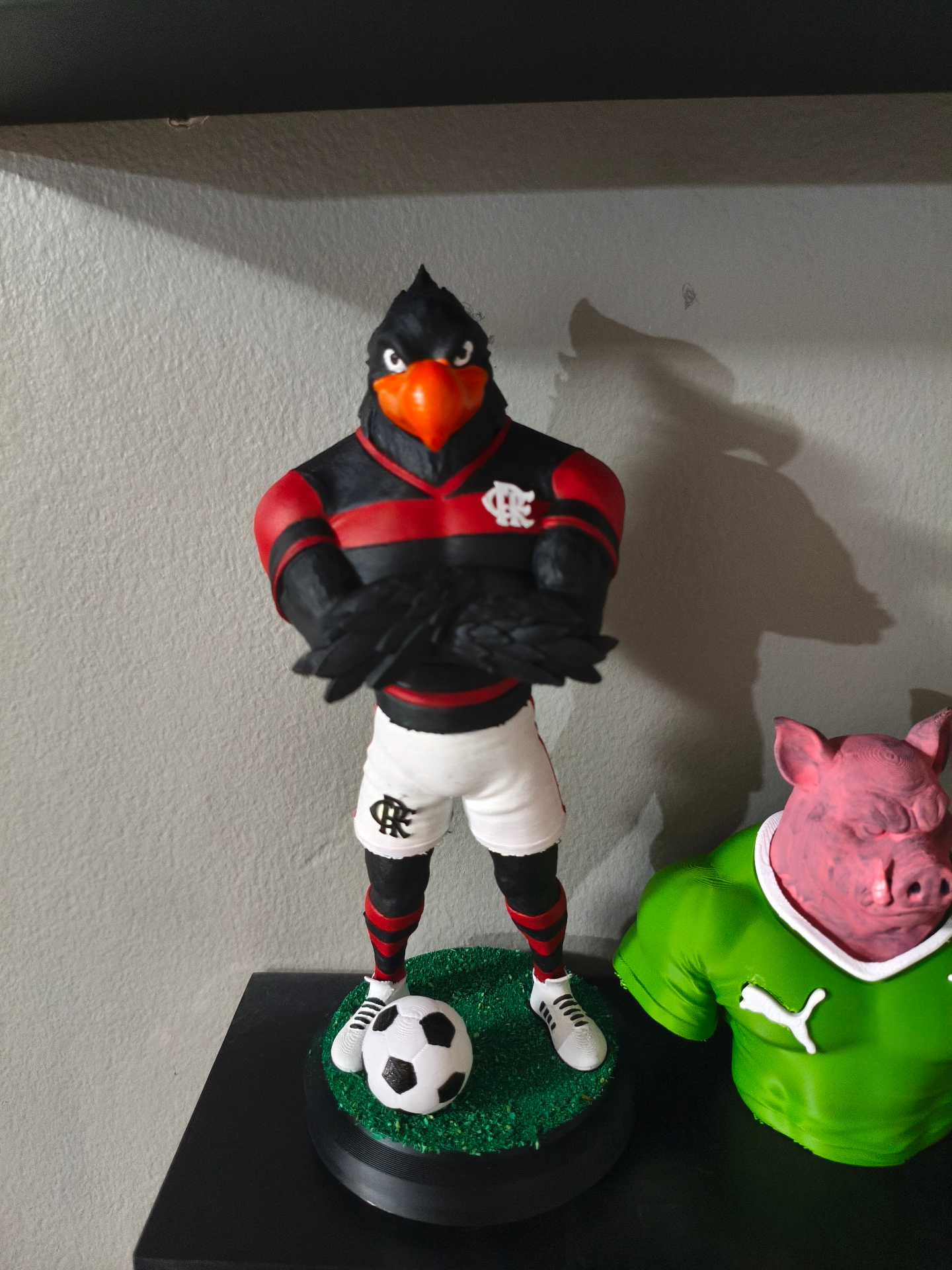 Urubu Rubro-Negro — Pose Icônica + Placa Personalizada — Exposição na prateleira