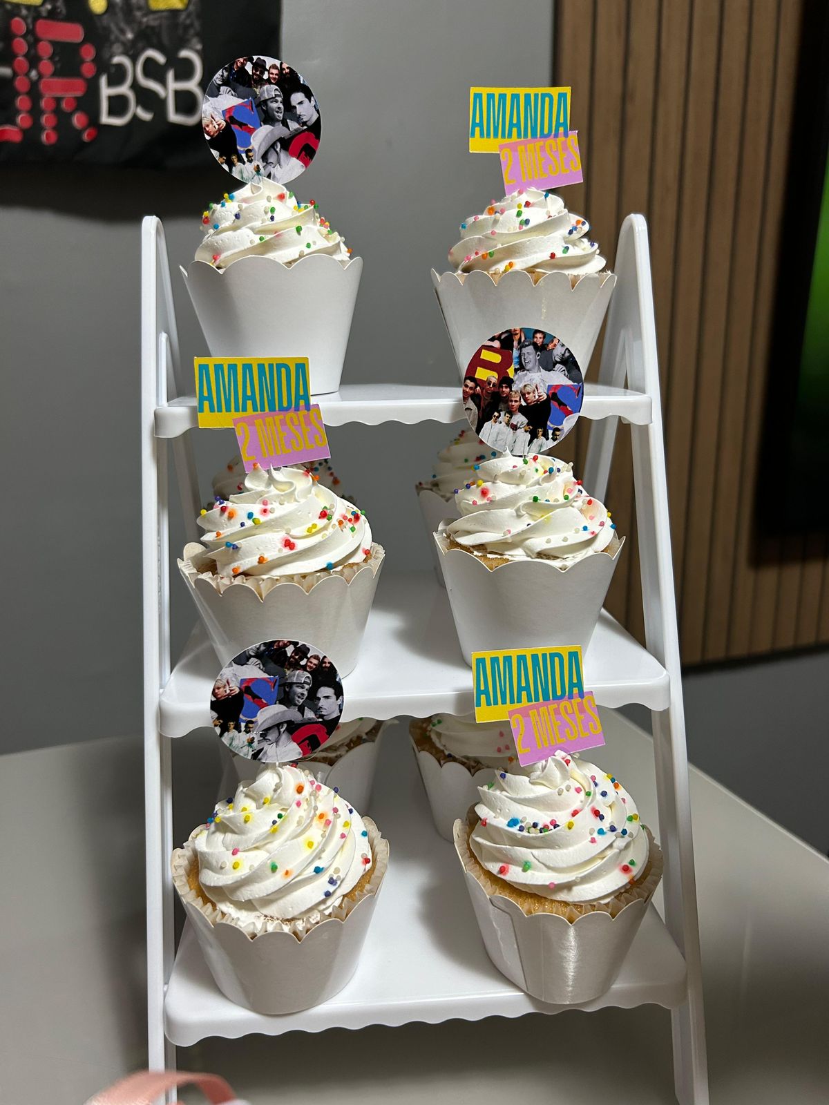 Kit Festa Backstreet Boys — Toppers de cupcake anos 90