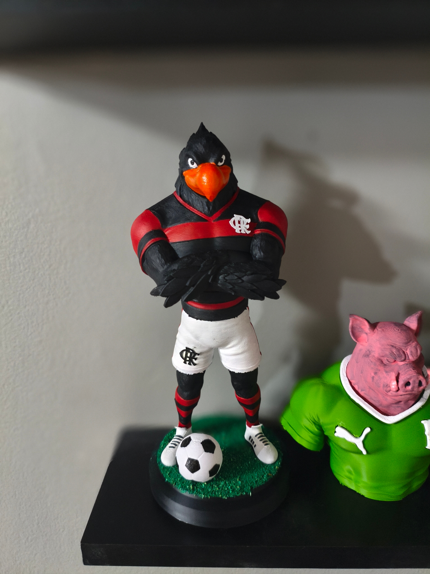Urubu Rubro-Negro — Pose Icônica + Placa Personalizada — Acabamento pintado à mão