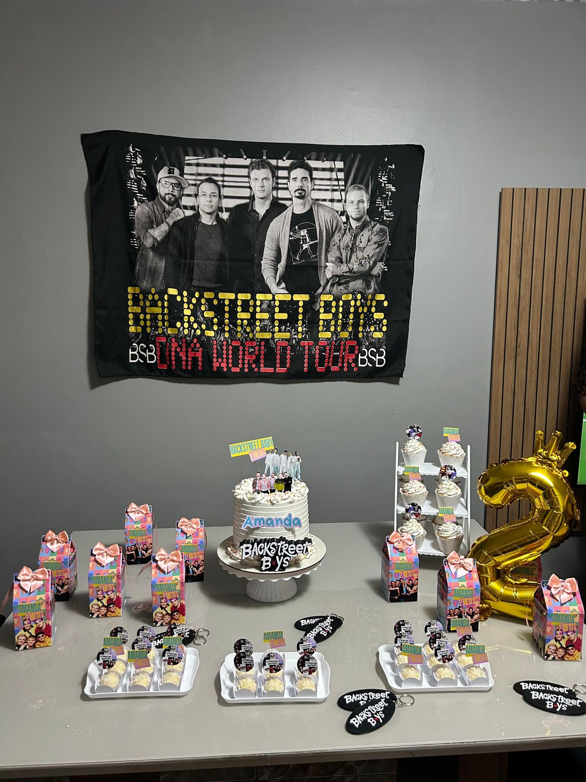 Kit Festa Backstreet Boys — Mesa com balão dourado nº 2