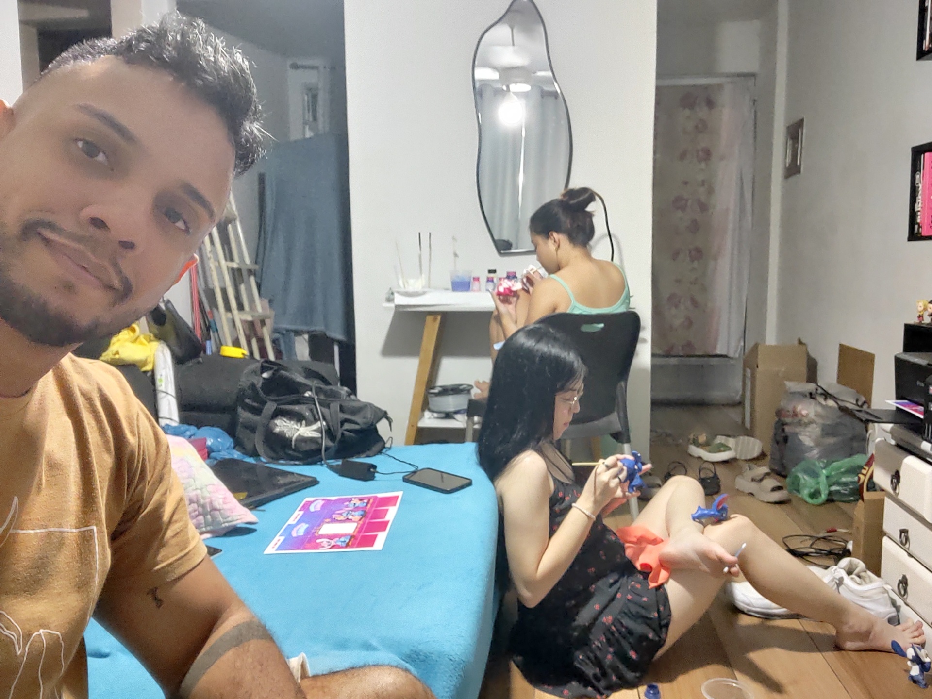 Bastidores da bancada de pintura