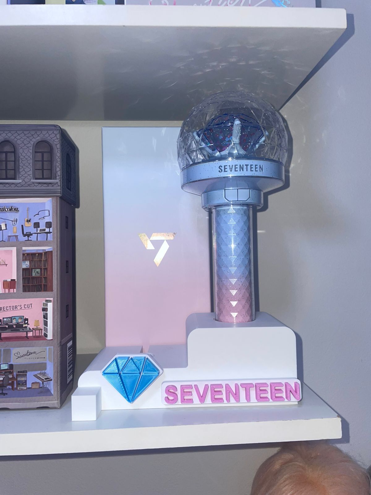 Suporte de lightstick SEVENTEEN Carat Bong com placa personalizada